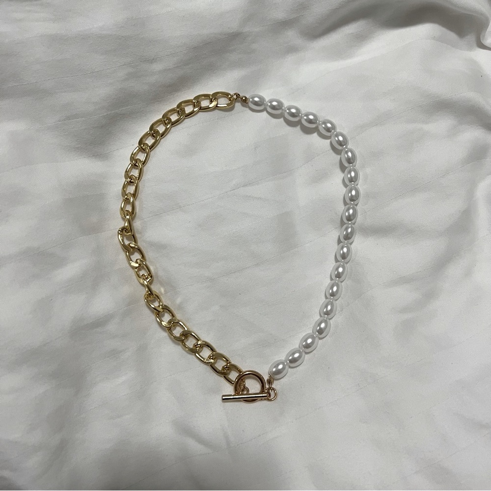 Gold Chain and Pearl Necklace